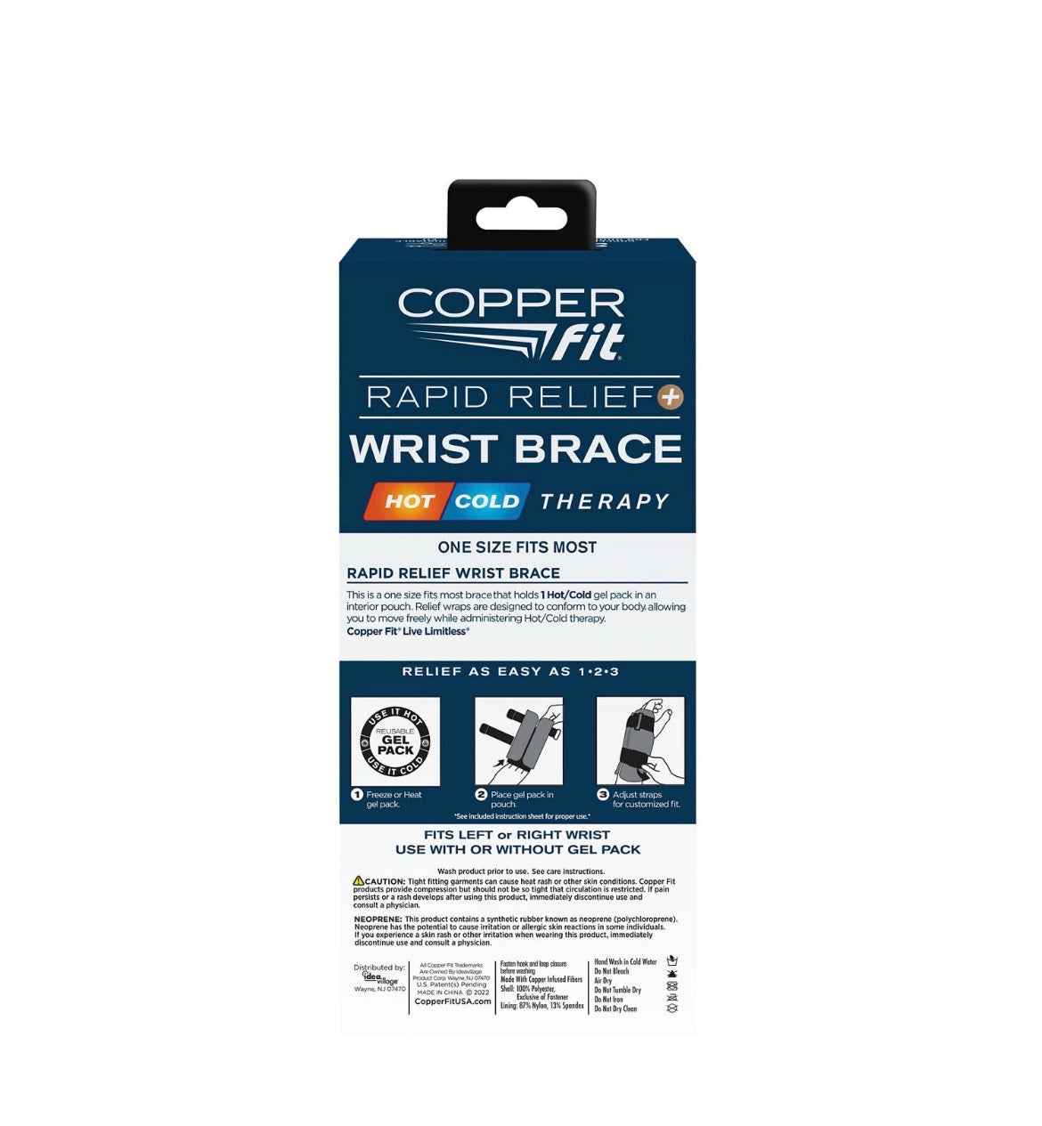 Copper Fit Rapid Relief Wrist Brace – Hot & Cold Therapy for Arthritis & Carpal Tunnel