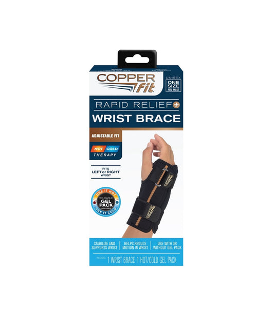 Copper Fit Rapid Relief Wrist Brace – Hot & Cold Therapy for Arthritis & Carpal Tunnel