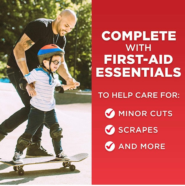 Johnson & Johnson All-Purpose First Aid Kit – Emergency Medical Supplies for Home, Travel, and Workplace Safety